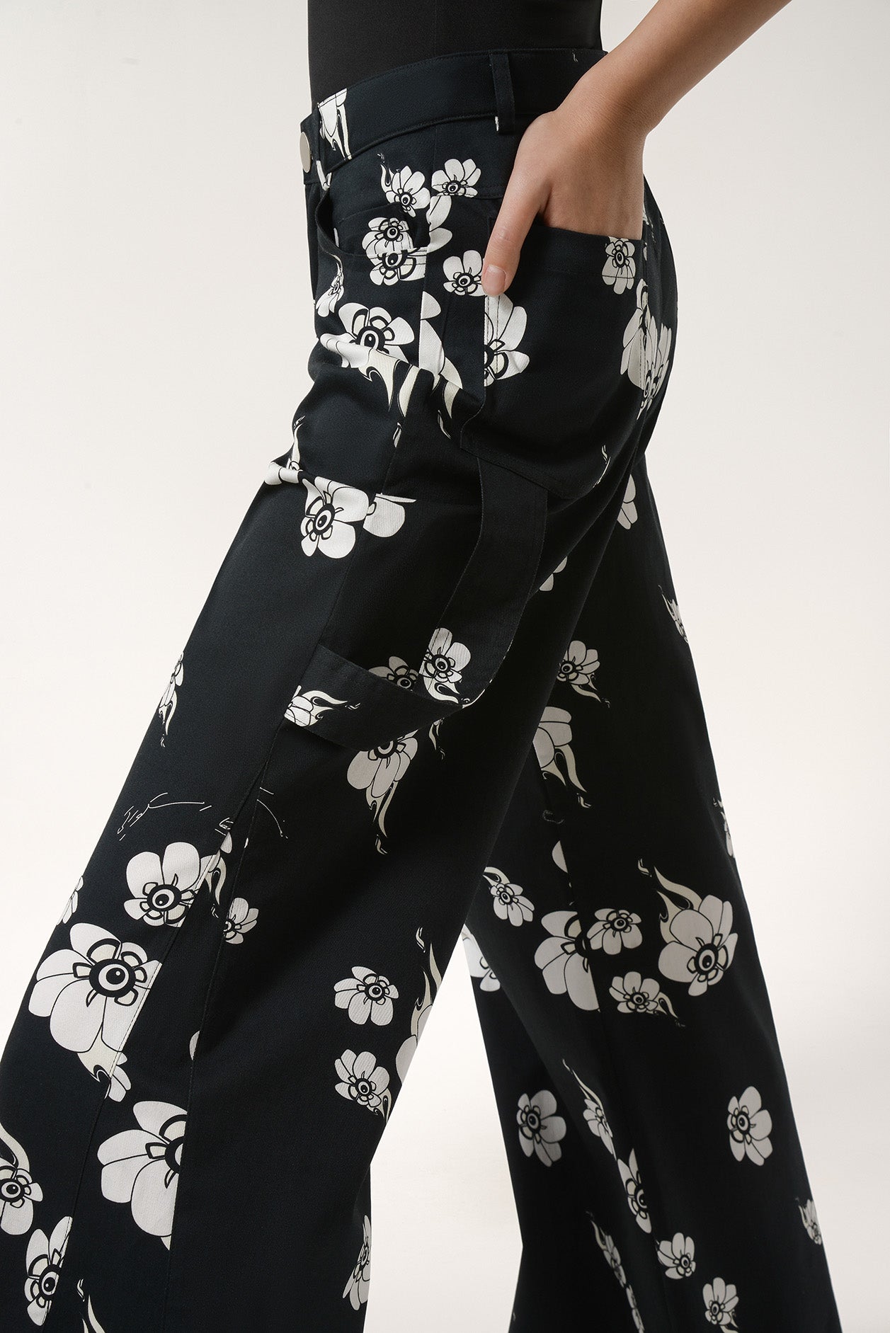 Floral Flame Wide Leg Denim - Nafsika Skourti