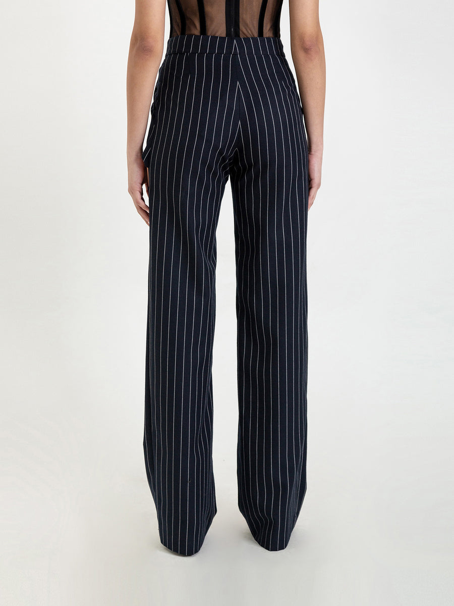 Naughty Trousers Navy Pinstripe – Nafsika Skourti