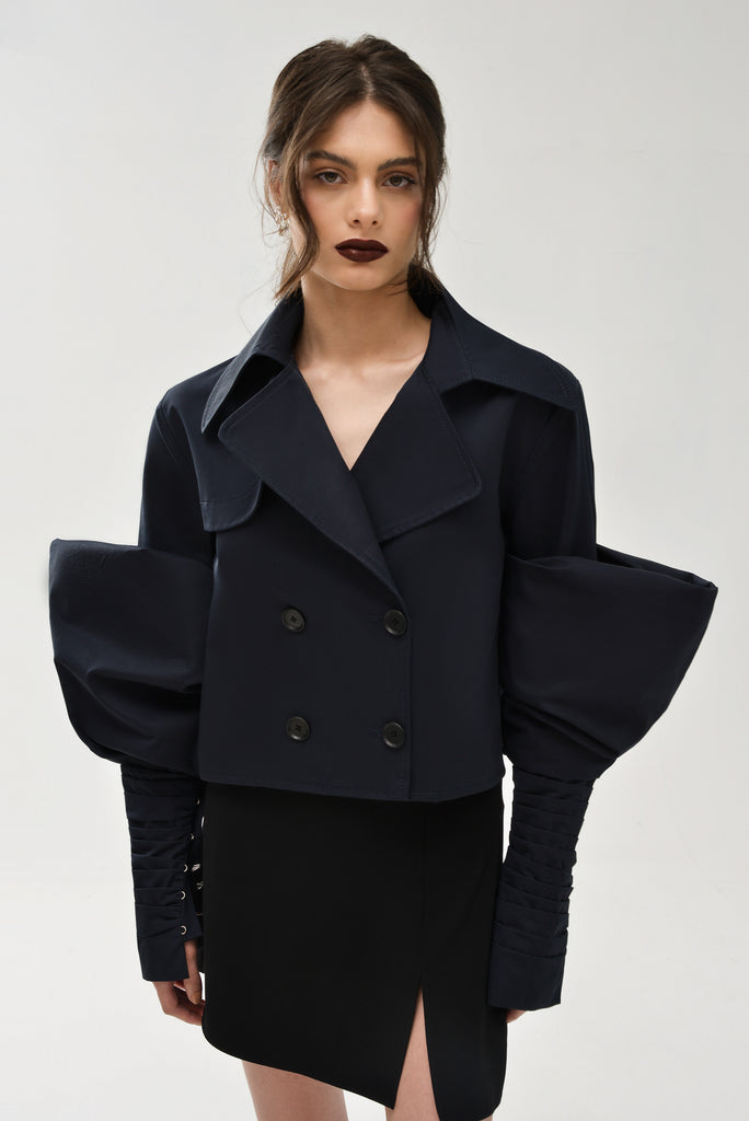 Cropped Trench With Couture Sleeves - Nafsika Skourti