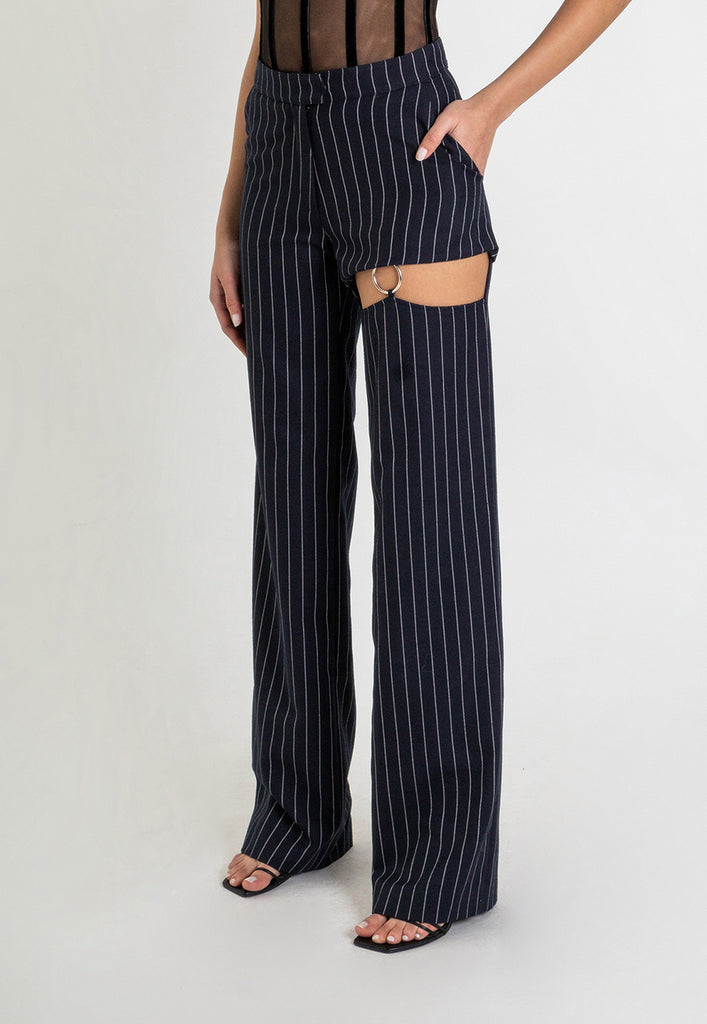 Naughty Trousers Navy Pinstripe - Nafsika Skourti