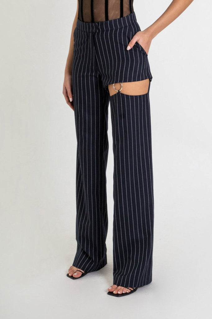 Naughty Trousers Navy Pinstripe - Nafsika Skourti